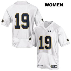 Notre Dame Fighting Irish Women's Justin Ademilola #19 White Under Armour No Name Authentic Stitched College NCAA Football Jersey GKF8699ZS